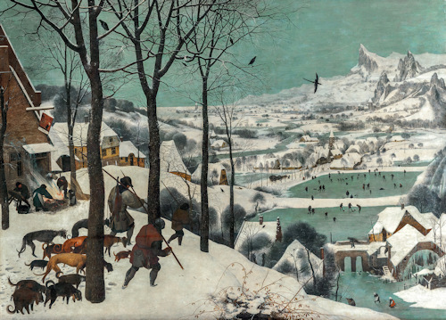 Painting of Hunters in the Snow