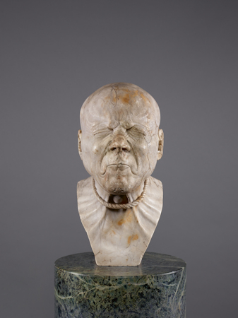 Bust of a contorted face
