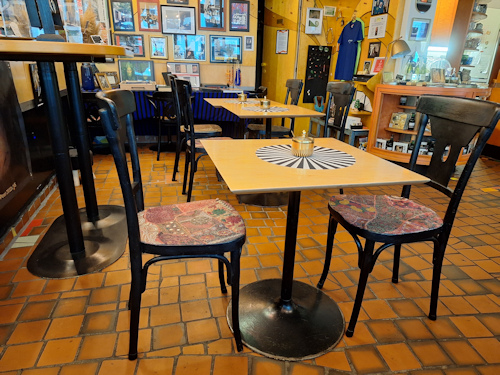 Inside a café